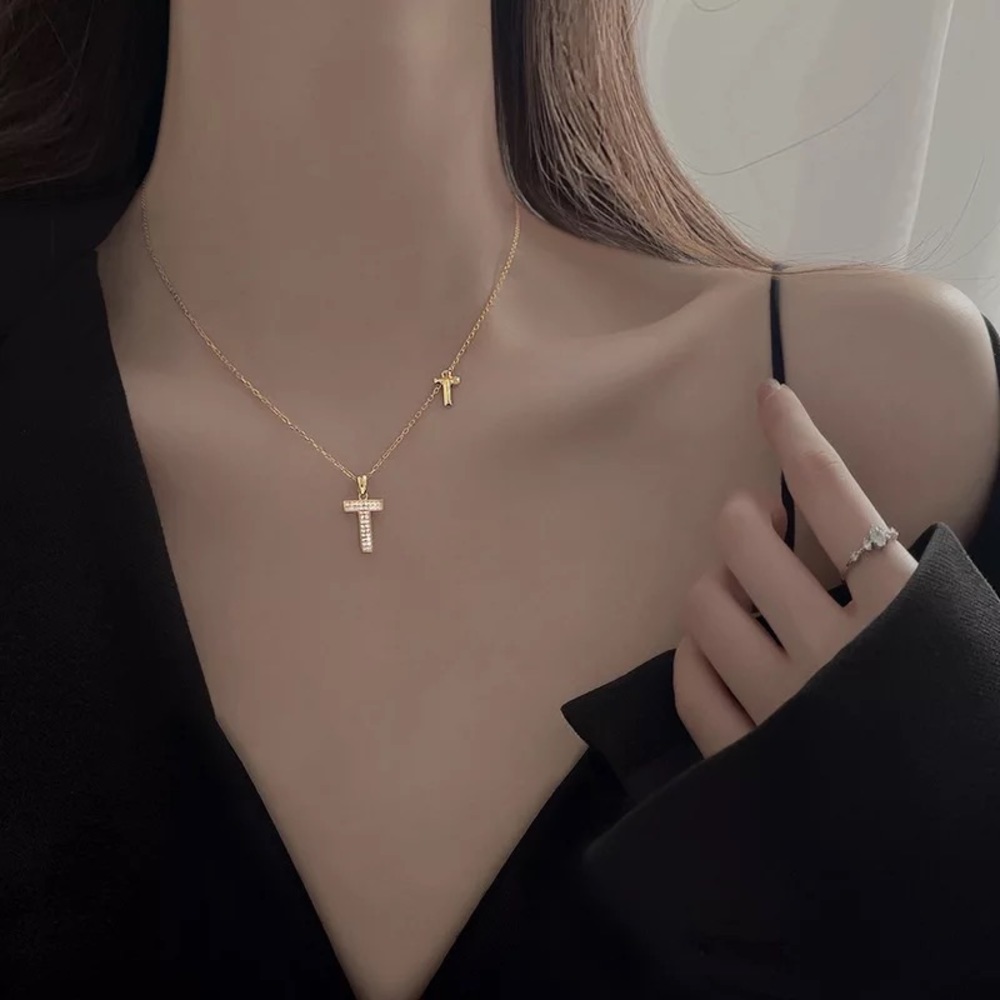 New 18K Gold Vermeil Sterling Silver 925 Letter T adjustable Necklace